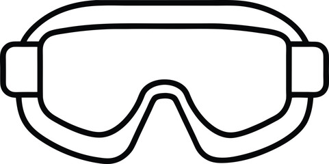 safety goggles icon line art vector illustration on transparent background