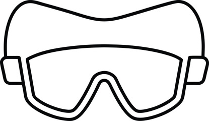 safety goggles icon line art vector illustration on transparent background