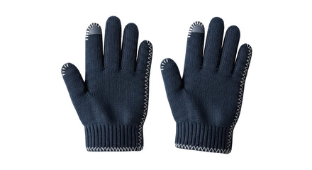 Isolated Pair of Knitted Gloves