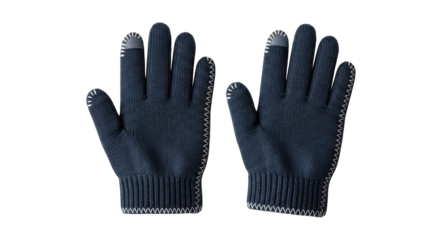 Isolated Pair of Knitted Gloves