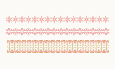 Japanese Sakura Floral Border Set – Minimalist Cherry Blossom Ornament