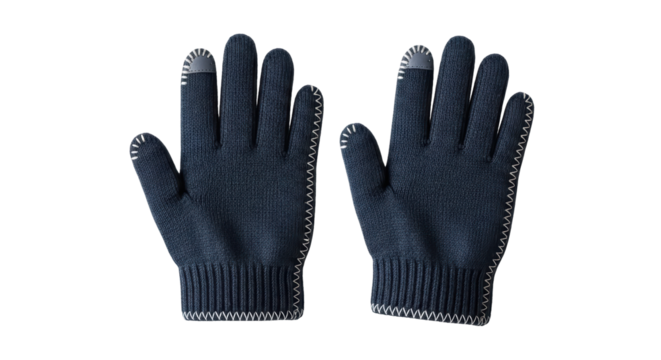 Isolated Pair of Knitted Gloves