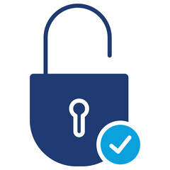 Padlock Flat Blue Icon