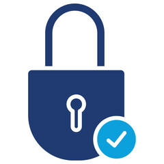 Lock Flat Blue Icon