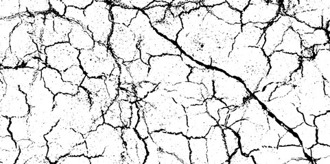 Crack and scratched grunge dust wall urban background texture vector. crack cement wall texture. black textured grainy cracked ground lines isolated on white. distressed overlay grainy texture.