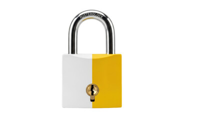 Fototapeta premium Isolated Yellow and White Padlock