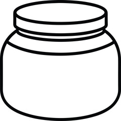 skincare jar icon line art vector illustration on transparent background