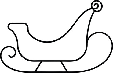 sleigh icon line art vector illustration on transparent background