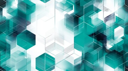 Explore the beauty of teal geometric shapes in abstract design with intricate details