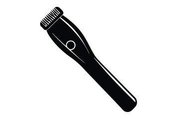 Hair trimmer and megaphone silhouette icon vector illustration in flat design