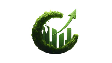 Green economic growth concept logo