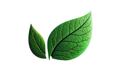 Obraz premium green leaf on white background