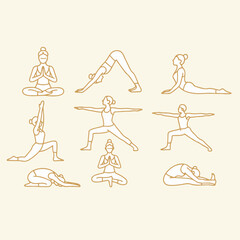 set of yoga poses