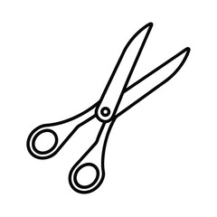 black scissors cutting tool vector illustration