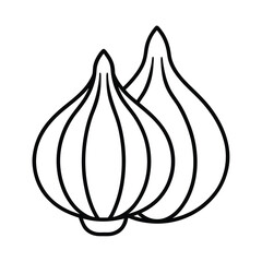 garlic bulb vector icon set healthy food concep
