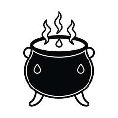 Halloween witch cauldron vector illustration