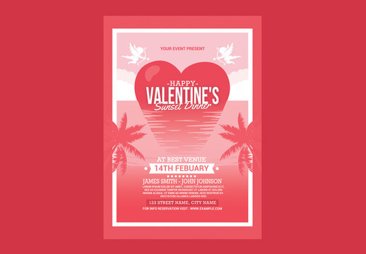 Valentine's Day Sunset Dinner Flyer