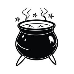 Halloween witch cauldron vector illustration