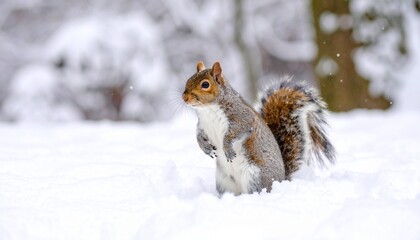 squirrel in the snow