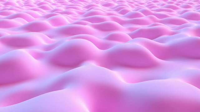 Flight Over Pink Candy Hills &ndash; A surreal journey above an abstract marshmallow like landscape, where soft pink ridges and hills evoke a dreamlike world of sweetness and imagination.