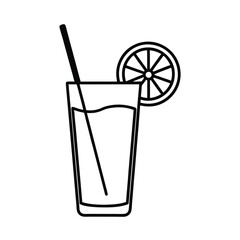 refreshing cocktail drink with lemon slice vector