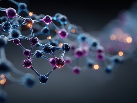 Minimalist Vector Molecular Network for Web Design, for technology PPT, corporate pitch, data report - Powered by Adobe