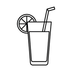 refreshing cocktail drink with lemon slice vector