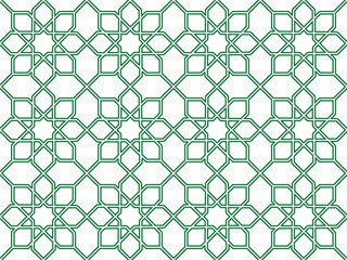 Seamless pattern of geometric islamic background. Geometric outline texture on white background. Beautiful middle eastern pattern for design element.	