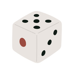 5が上のシンプルなサイコロのイラスト