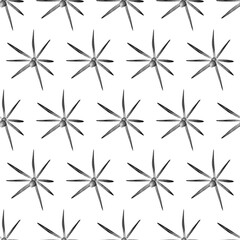 Tropical watercolor background. Seamless floral pattern with hand drawn black and white botanical illustration for textile. wallpapers