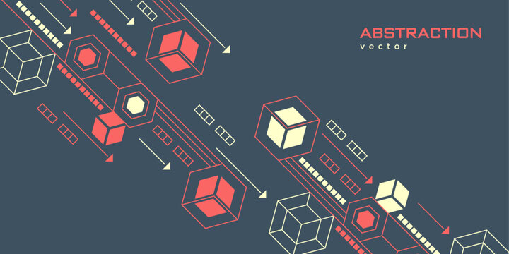 Abstract background of hexagons. Technological background. Futuristic digital technology banner. Vector illustration.