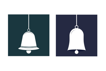 Hanging bell icon two color variations design