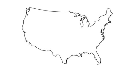 Political Map of the United States, Unfilled