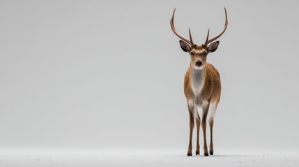 Full shot of a deer against a plain background
