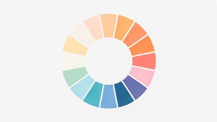 Obraz premium A color wheel diagram photographed against a pure white background.