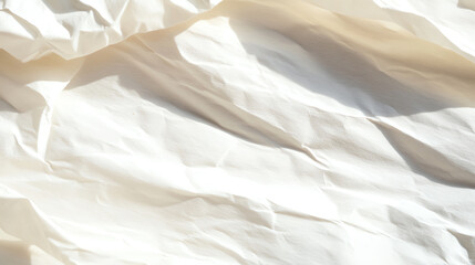 Obraz premium A close-up view of crumpled white paper showcasing subtle textures and shadows, ideal for background use in various designs.