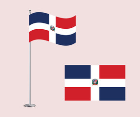 High Quality Vector Illustration of the Dominican Republic National Flag in Flat Style
