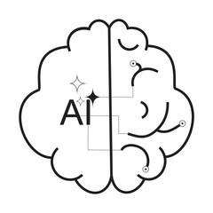 Vector illustration showing AI learning based on human knowledge eps
