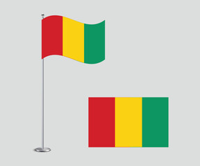 High Quality Vector Illustration of the Guinea National Flag in Flat Style
