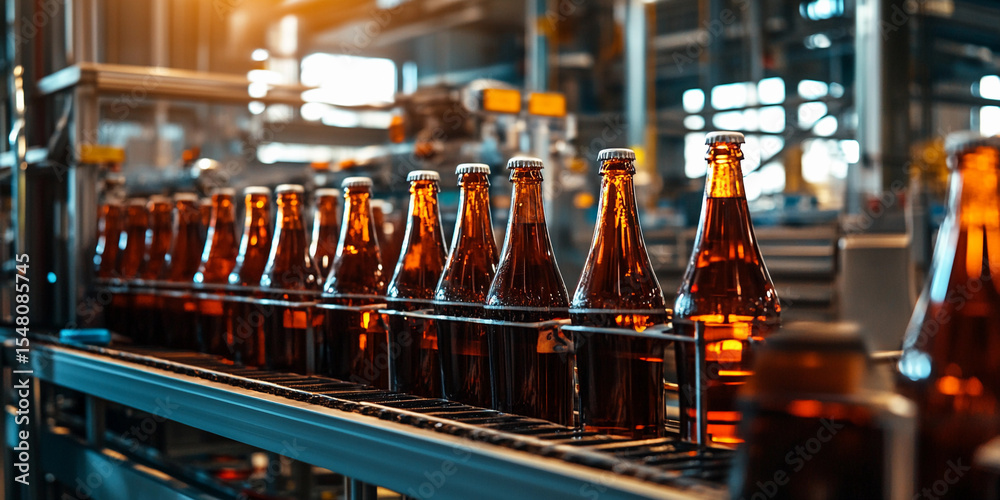 Poster bottling process in a high-quality beverage facility generative ai
