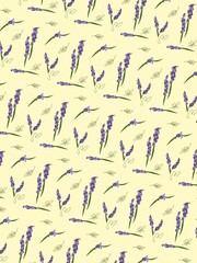 Seamless floral pattern on yellow background, abstract floral pattern for wrapping paper and fabric, cute flower background