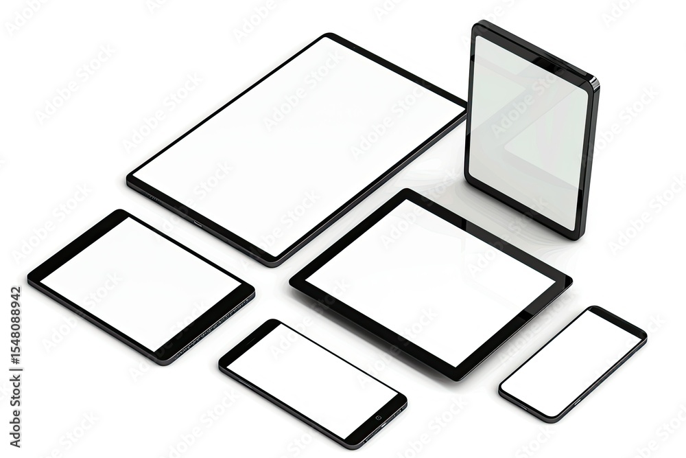 Fototapete Pixel Perfect Image of Responsive Devices Isolated Design Website Builder