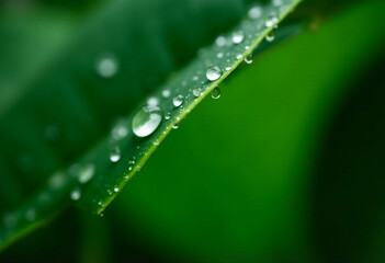 Water Droplets on Leaf 