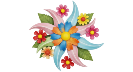 Isolated Colorful Flower Design