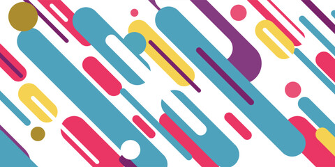 Vector - Modern hipster style abstraction made with different style lines and shapes. Colorful bright abstract graphic element. Vivid stylish futuristic arrangement composition. Vector illustration