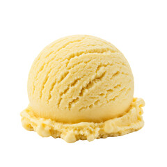 Pale Yellow Ice Cream Scoop on Transparent Background