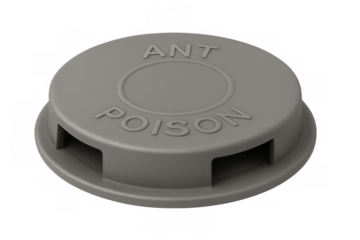 Gray plastic ant poison trap isolated on transparent background