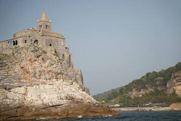 Cliffside chapel in the small Italian village of Porto Venere, Northern Italy. 