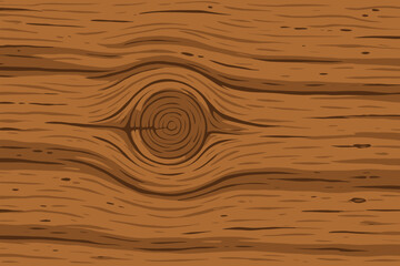 Seamless Rustic Wood Texture with Natural Knot and Detailed Grain Pattern. Cartoon Vector Background for Flooring, Wall Panel, Tabletop, Vintage Design, Timber Surface, Lumber Material