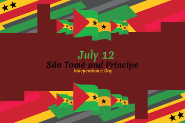 July 12, Independence day of São Tomé and Príncipe vector illustration. Suitable for greeting card, poster and banner.